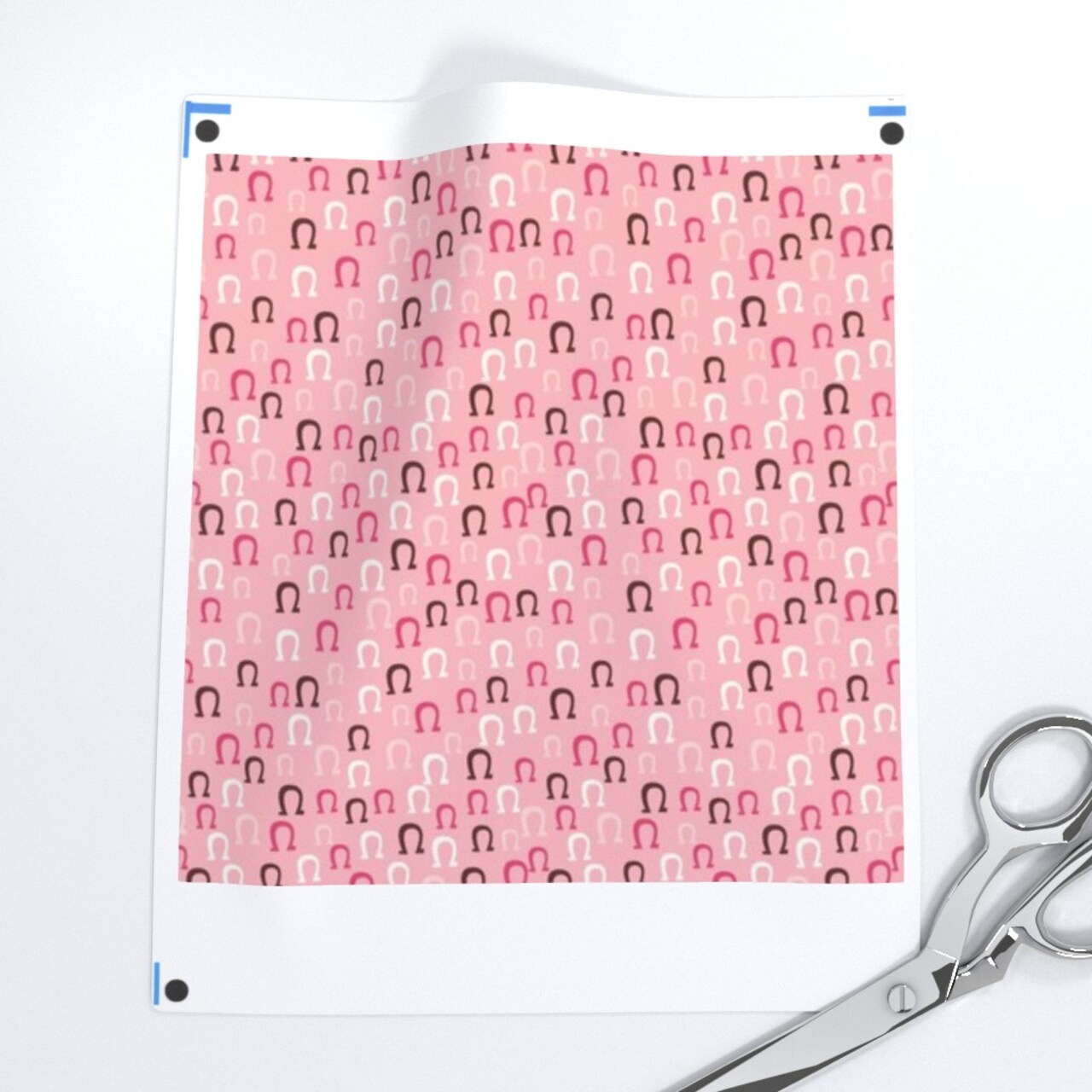 Luck Horseshoe Cowgirl Western Country Pink Nursery Custom Printed Fabric by Spoonflower Various Fabrics by the Yard or Fat Quarter